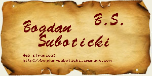 Bogdan Subotički vizit kartica